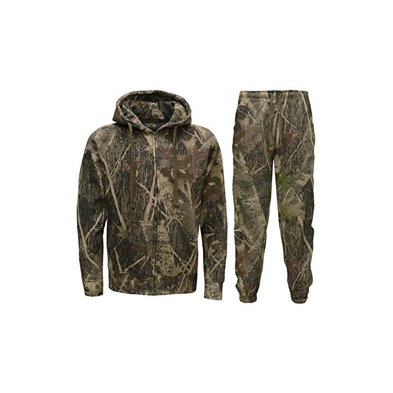 Tuta Sportiva Mimetica Da Uomo Con Blocco Di Colore – Tuta Da Uomo In Pile Da Jogging Pantaloni Lunghi Per Palestra, Per Il Tempo Libero, Da Jogging, Verde Militare, L - Foto 11