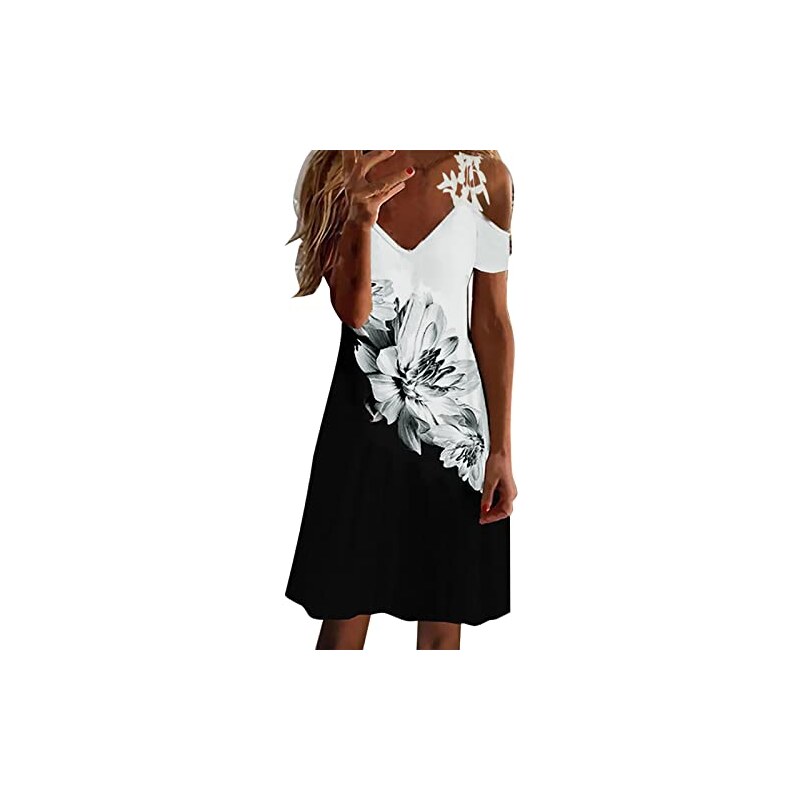 FASLOLSDP Abito Aderente Da Donna, Sexy, Estivo, Sexy, Con Spalle - Foto 4