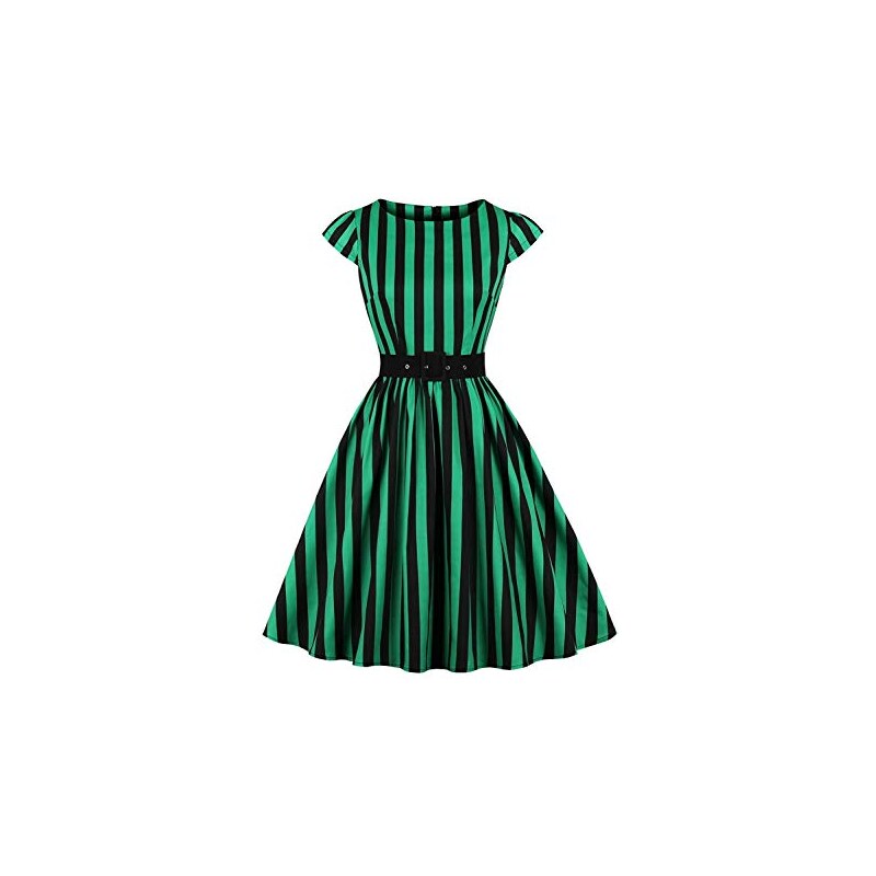 IMEKIS Abito da donna anni '50, rockabilly, senza maniche, con IMEKIS Abito da donna anni '50, rockabilly, senza maniche, con