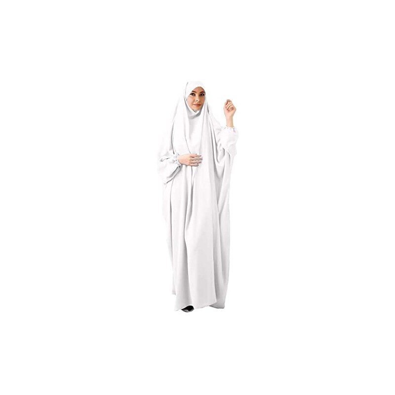 Vestito da donna musulmano da preghiera vestiti per donne musulmane con hijab in preghiera Niqab copertura del viso abbigliamento morbido donna Dubatta Kaftan manica lunga taglia unica
