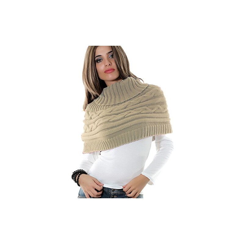 Toocool - Poncho Pour Femme Couvre-épaules Cape Tricot