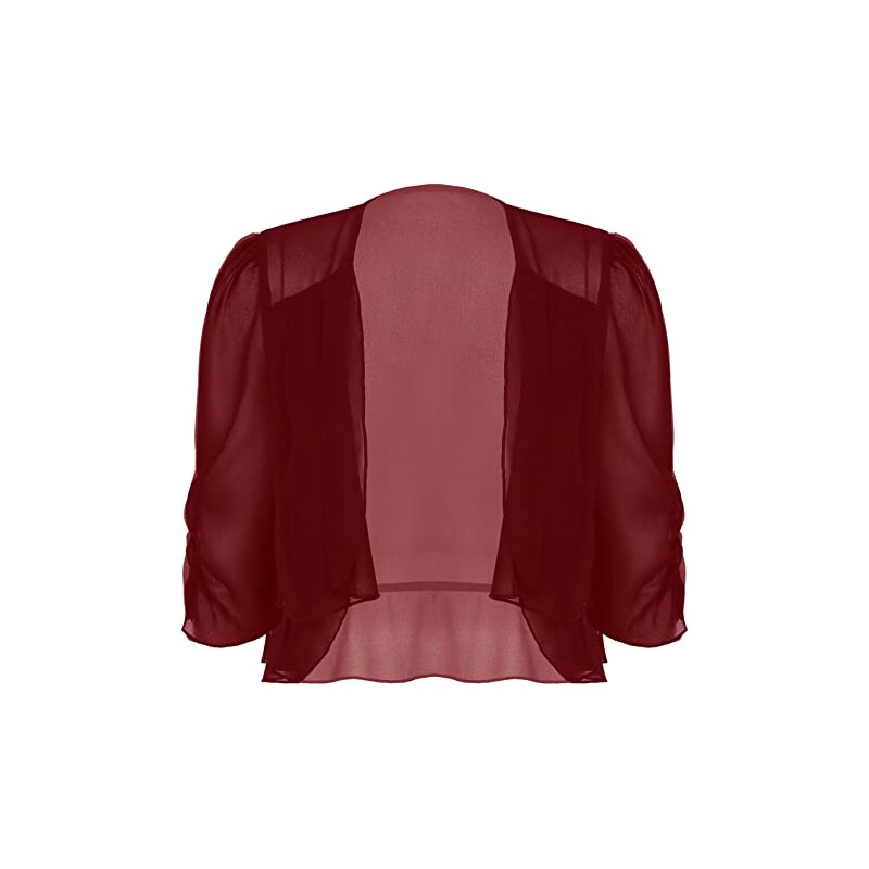 Cardigan In Chiffon Con Maniche A 3/4 Da Donna Bolero Elegante Estate - Foto 7