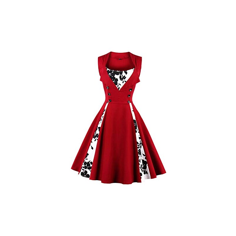 Robe Vintage Années 50 - Style Rockabilly Zazou - Taille 36/38 - Coton - Occasion Bon état
