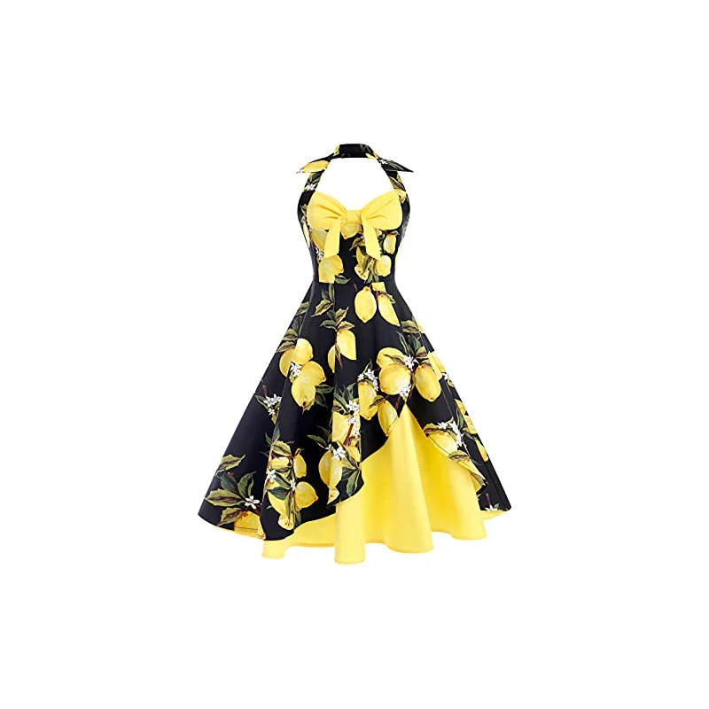 Abiti Anni 50 Donna Abito Vintage Anni '50 Stile Hepburn Manica