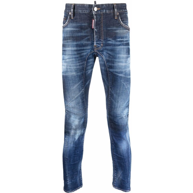 Dsquared2 Jeans slim con slogan - Blu