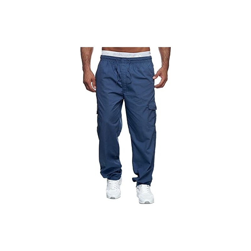 CEWIFO Pantaloni da Lavoro Estivi economici Pantaloni Lino Uomo Pantaloni Bodybuilding Uomo Pantalone Bianco Uomo Pantaloni Lavoro Pantalone Palazzo Uomo Pantaloncini Ciclismo Donna A 7 Blu L Stileo.i...