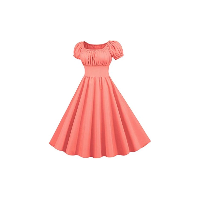 Topgrowth Accessorio Vestiti di Cerimonia Eleganti Abito da Donna Vintage Anni 50 con Maniche Corte Anni