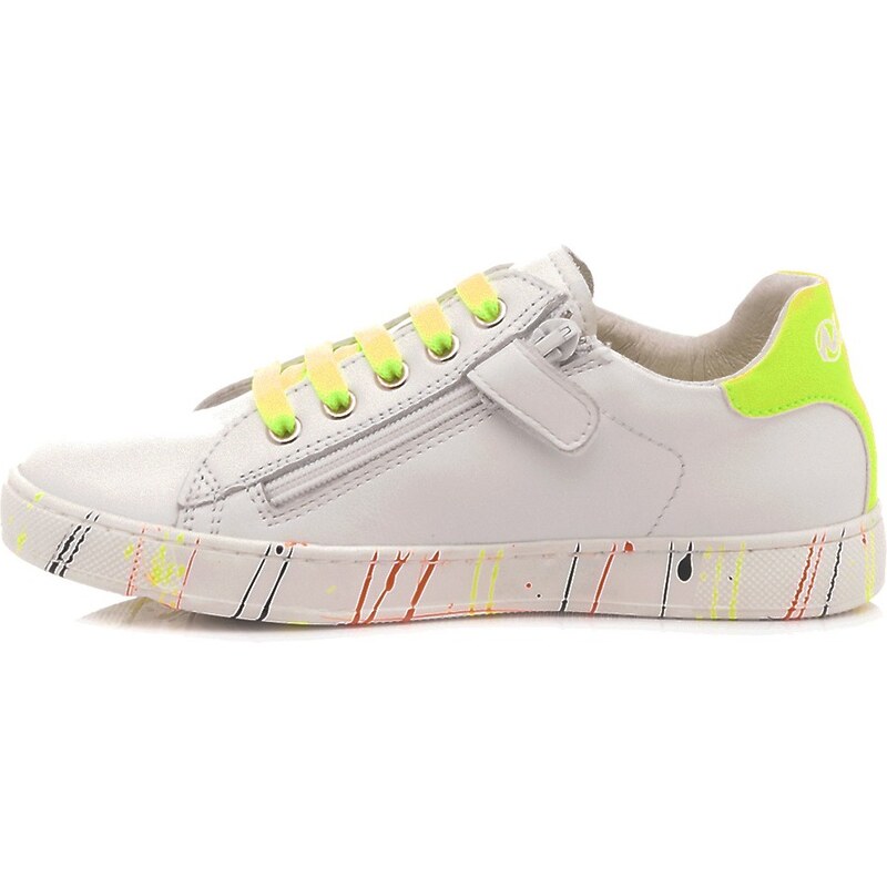 Naturino Scarpe Sneakers Basse Bambina Pelle Bianco-Multicolor