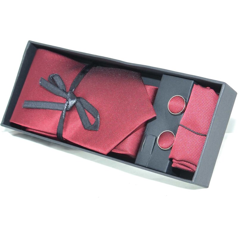 Malu Shoes Set coordinato uomo cravatte con gemelli e pochette rosso elegante cerimonia