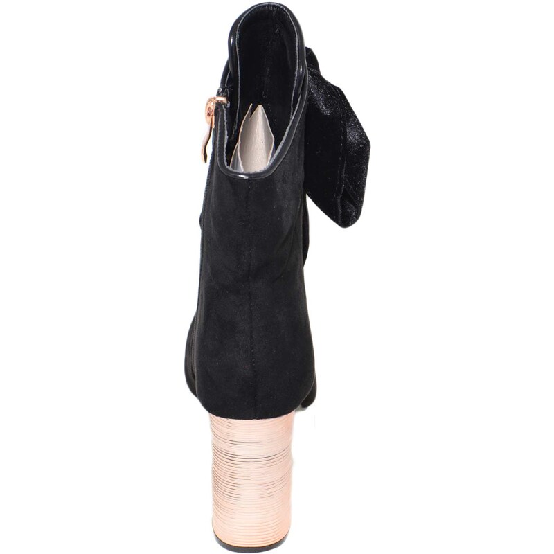 Malu Shoes Tronchetto donna art.3313 nero in camoscio stringato lacci velluto made in italy moda comfort