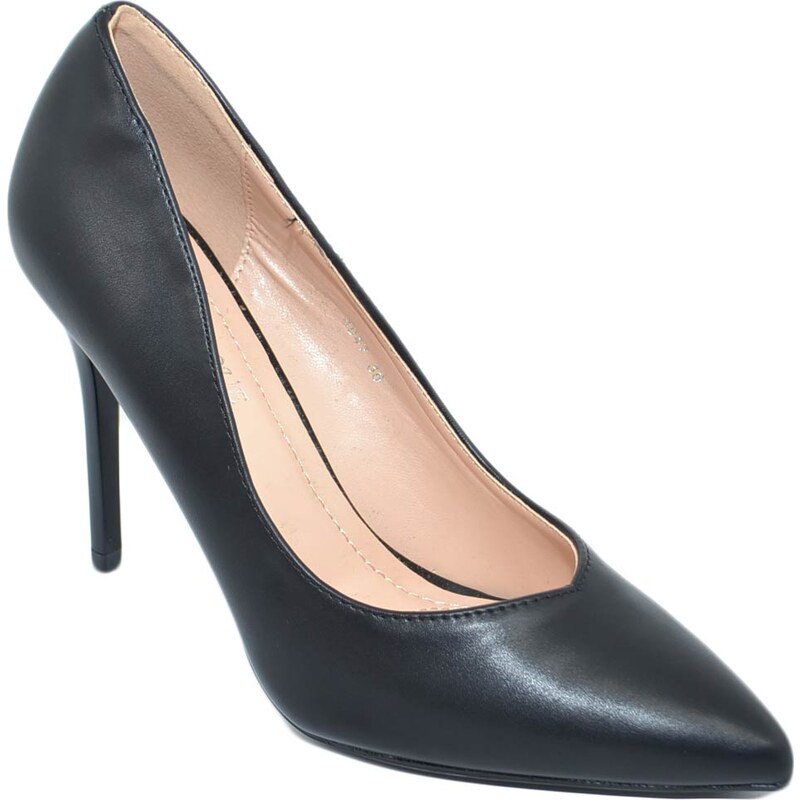 Malu Shoes Decollete' donna a punta nero tacco a spillo 12 cm eco