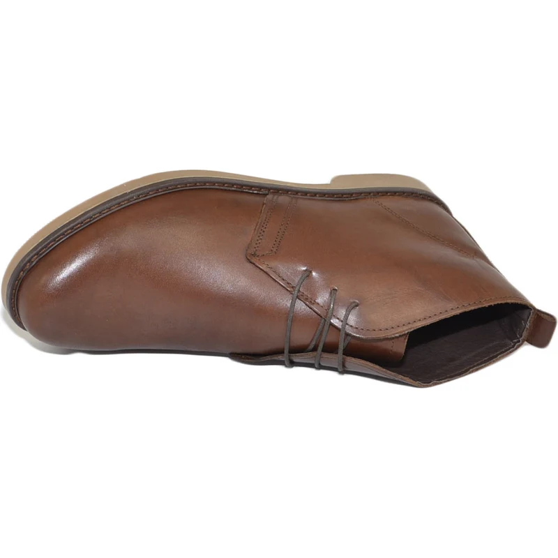 Polacchino Uomo Invernale In Vera Pelle Camoscio Blu Comfort Con Gomma Roccia Da Professionista Handmade In Italy