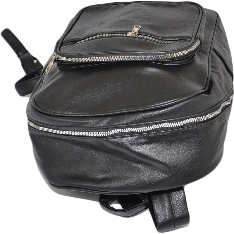 Malu Shoes Zaino uomo borsa cartella tascata chiusura zip 2 aperture vari scompartimenti frontale capiente bagaglio viaggio nero