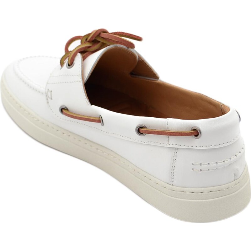 Scarpe da barca mocassini slippers LS Luisantiago in vera pelle di nappa con cordino bicolore suola in gomma reclinabile