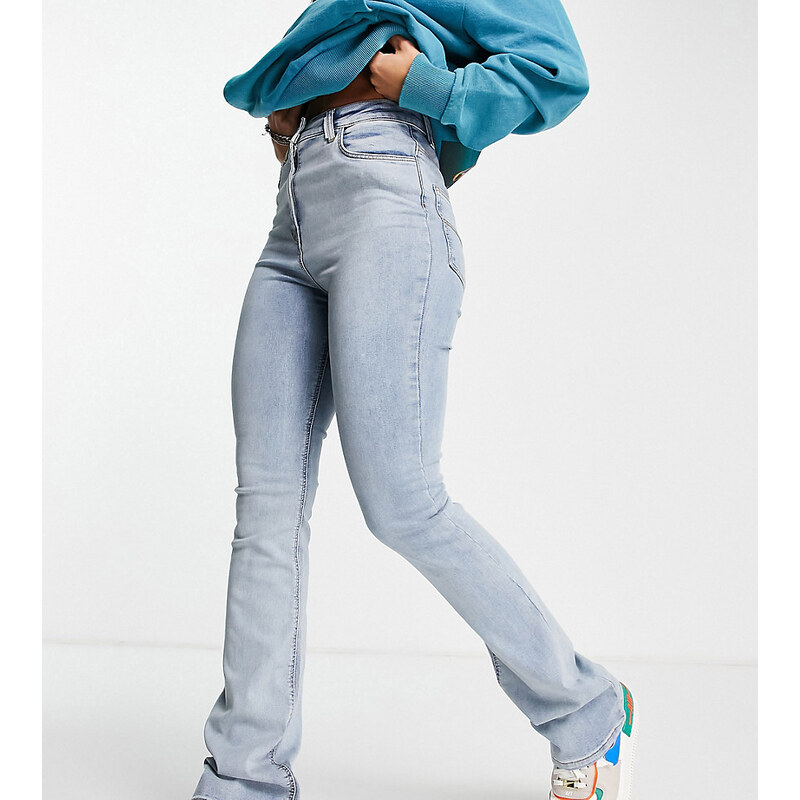 COLLUSION - x008 - Jeans a zampa in cotone blu chiaro candeggiato