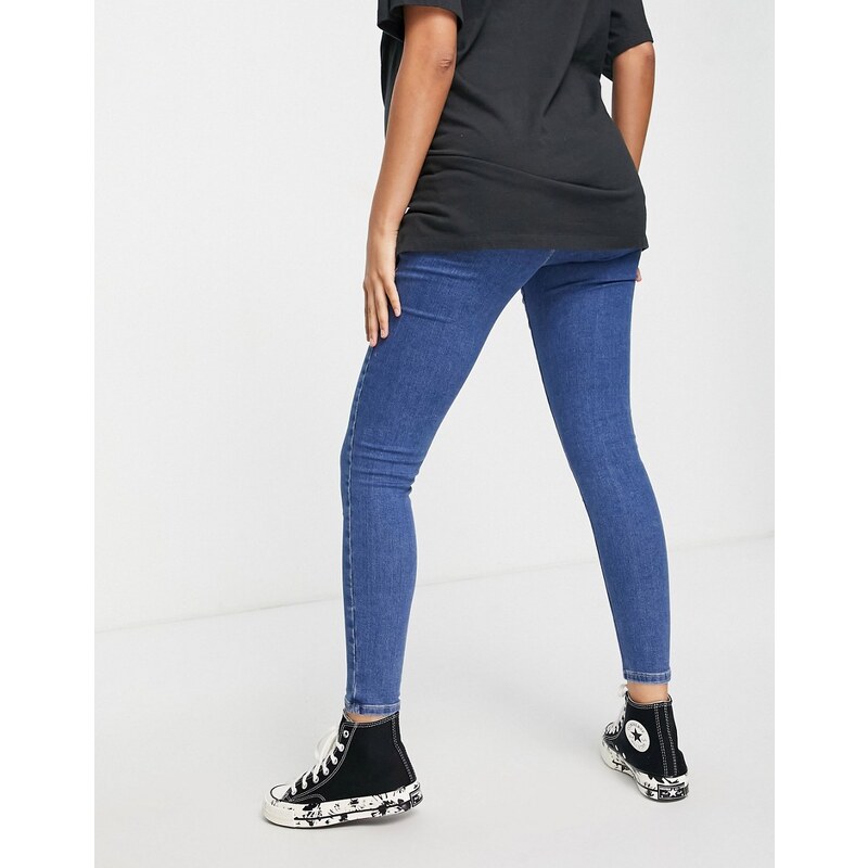 Topshop Maternity - Joni - Jeans blu medio con fascia per il pancione