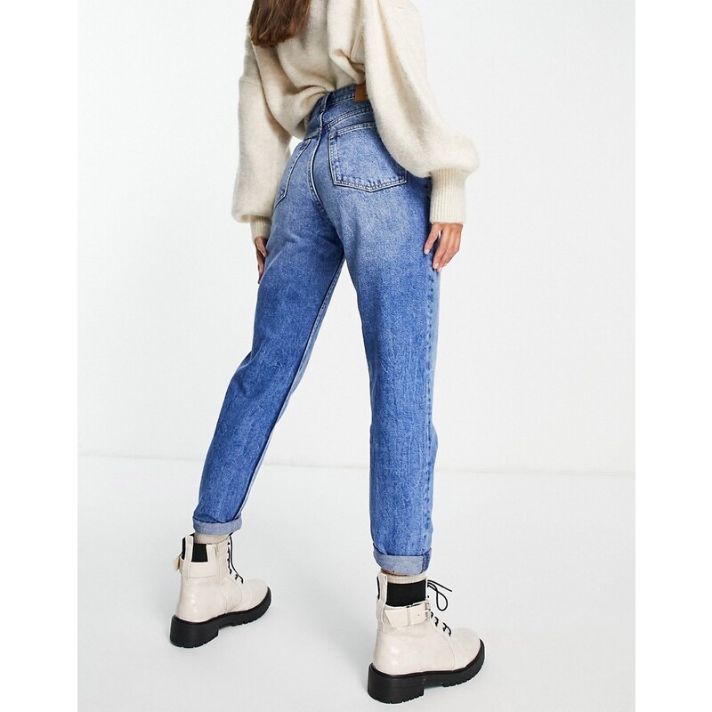 Bershka Tall - Mom jeans blu vintage