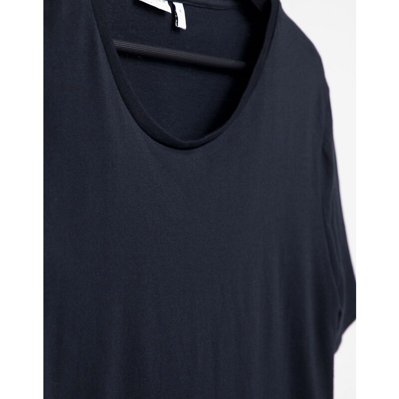 ASOS DESIGN - T-shirt con scollo rotondo in misto cotone - BLACK-Nero