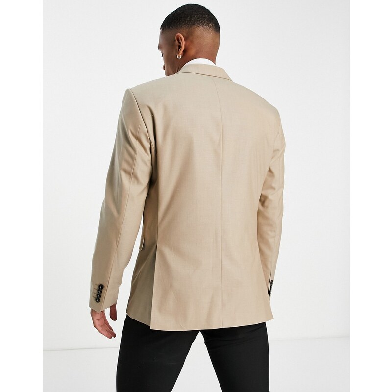 Jack & Jones Premium - Giacca da abito doppiopetto marrone