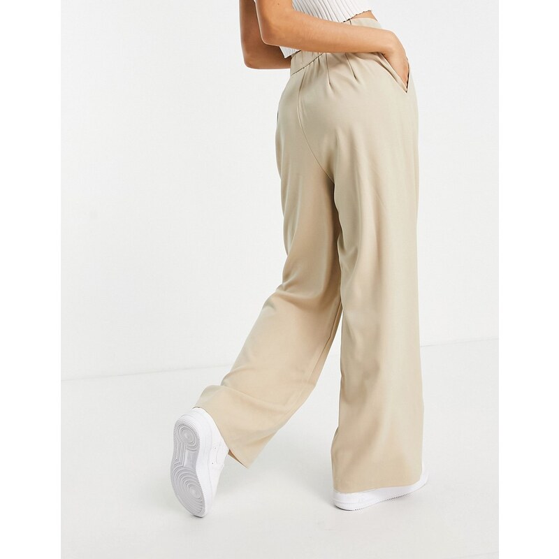 Stradivarius Petite - Pantaloni dad comodi a fondo ampio beige-Neutro