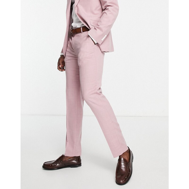 Topman - Pantaloni slim da abito rosa
