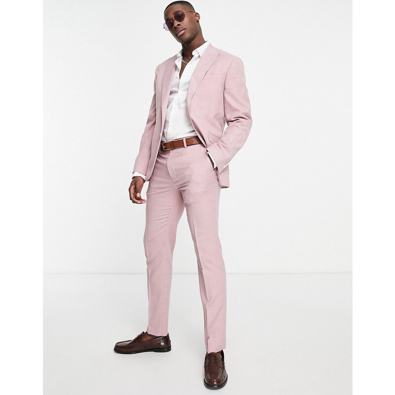 Topman - Pantaloni slim da abito rosa