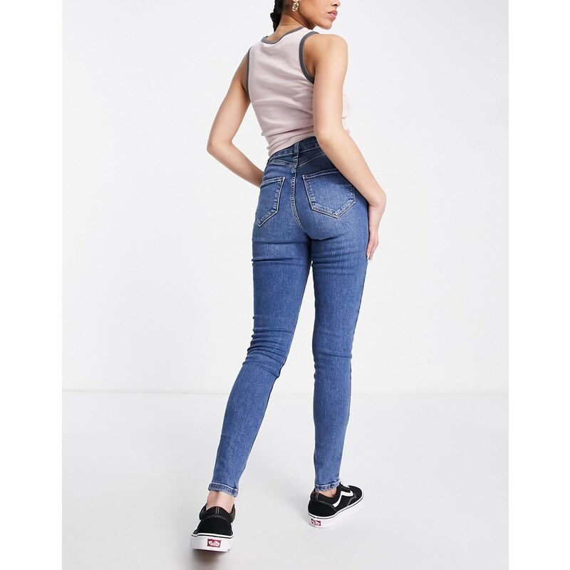 New Look - Jeans skinny push-up modellanti blu medio