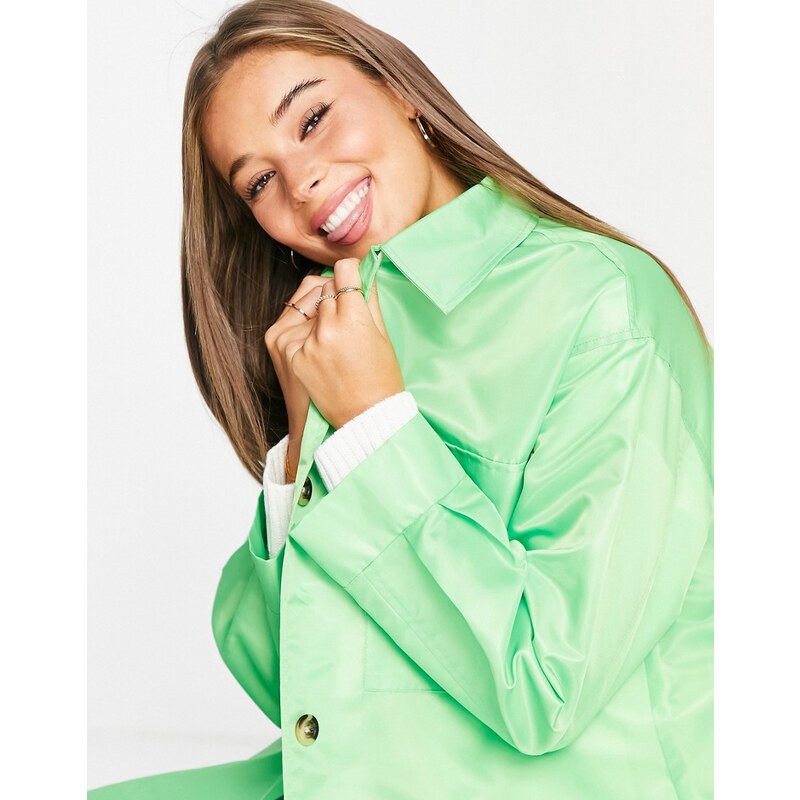 ASOS DESIGN - Camicia giacca in nylon verde
