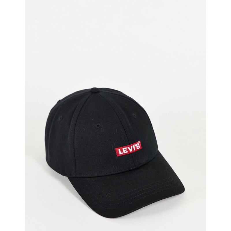Levi's - Cappellino nero con riquadro con logo