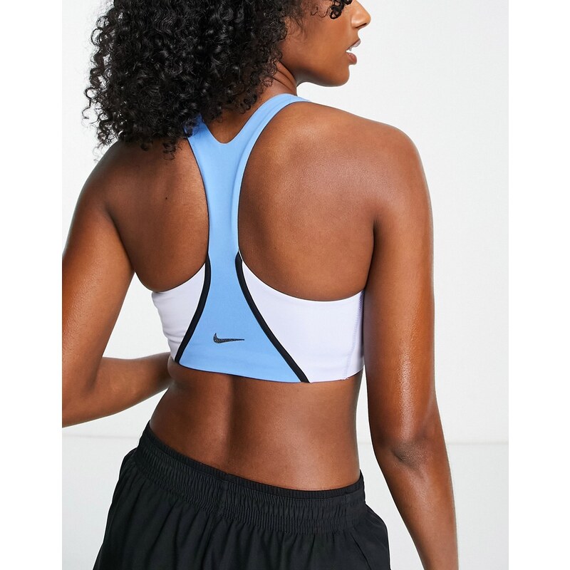 Nike Training Nike - Yoga Swoosh Dri-FIT - Reggiseno sportivo cut & sew a supporto medio blu