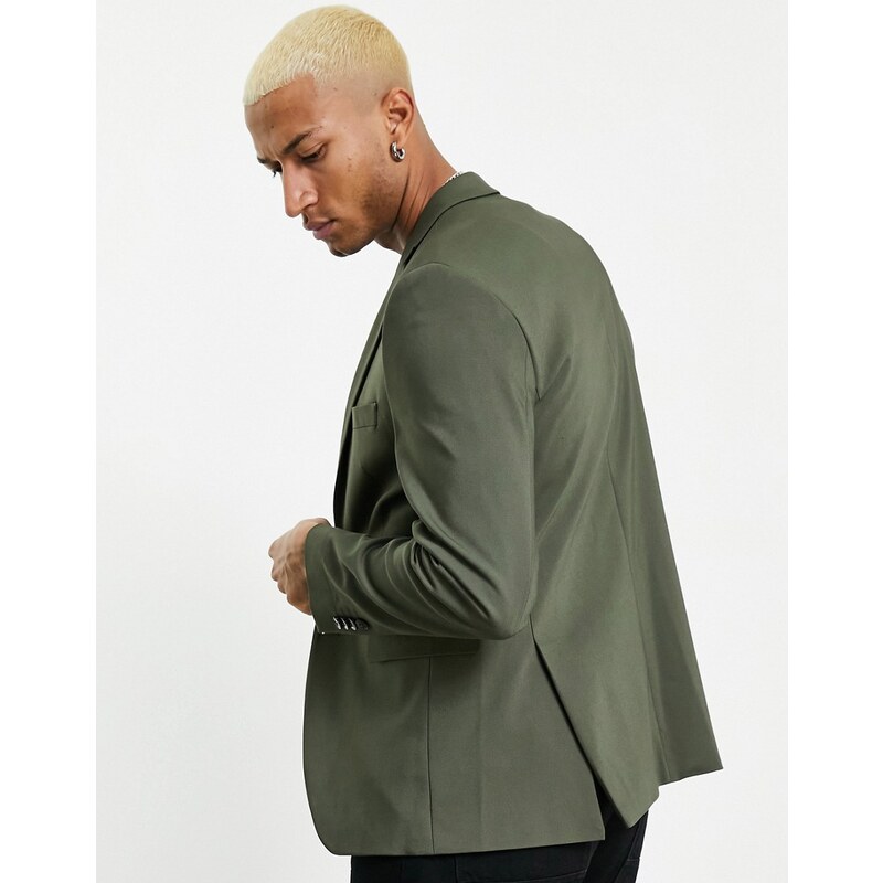 Jack & Jones Premium - Giacca da abito slim fit in rasatello verde