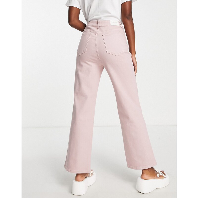 Urban Revivo - Jeans a fondo ampio rosa chiaro