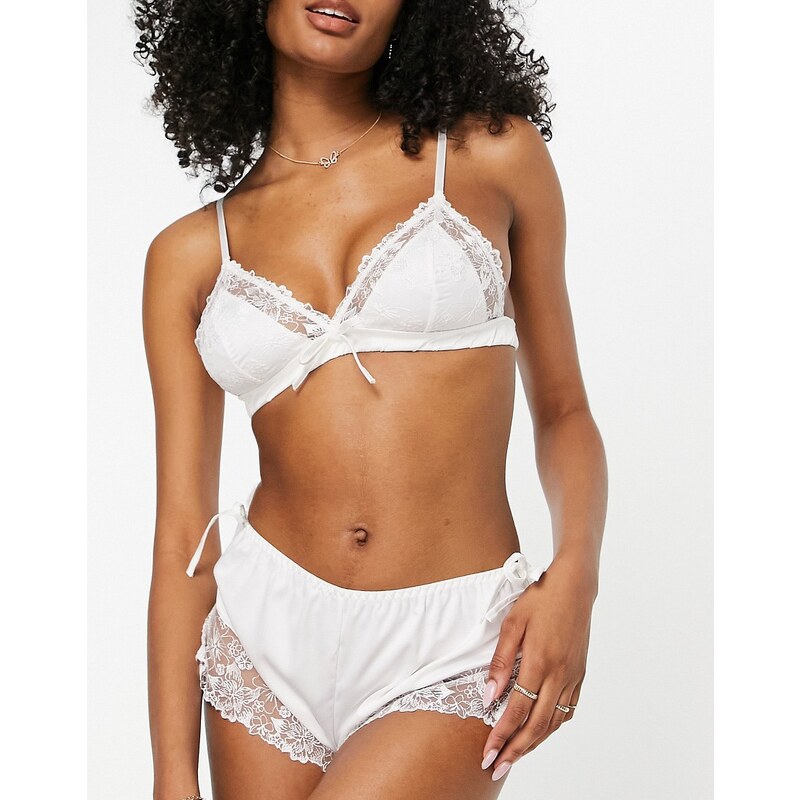 Love & Other Things - Completo intimo da sposa in raso bianco