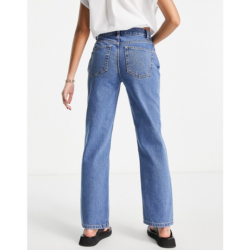 ASOS Petite ASOS DESIGN Petite - Jeans dritti stile anni '90 blu medio