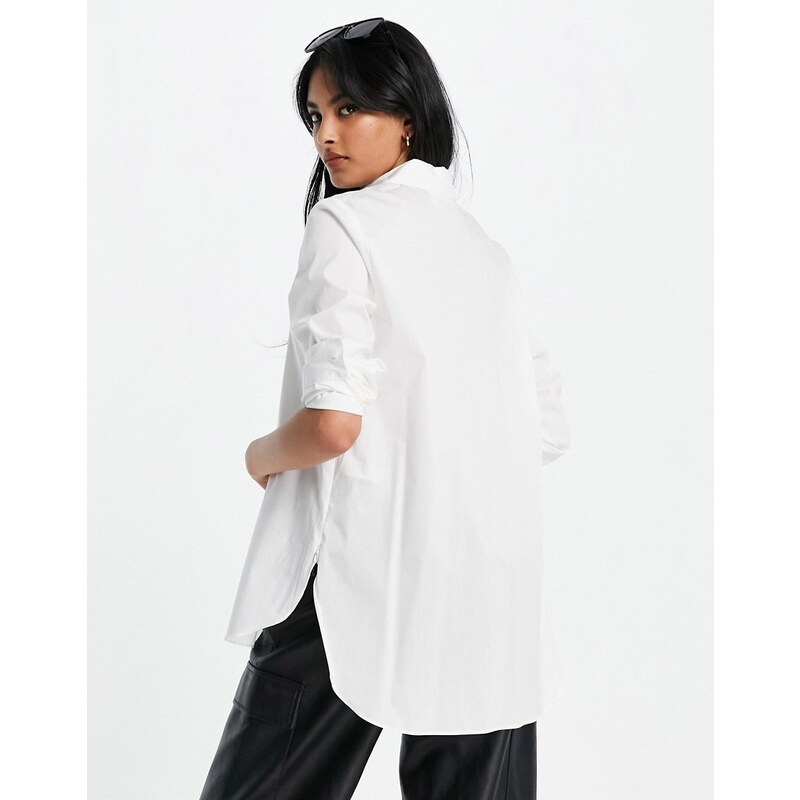 Selected Femme - Camicia bianca con zip laterale-Bianco