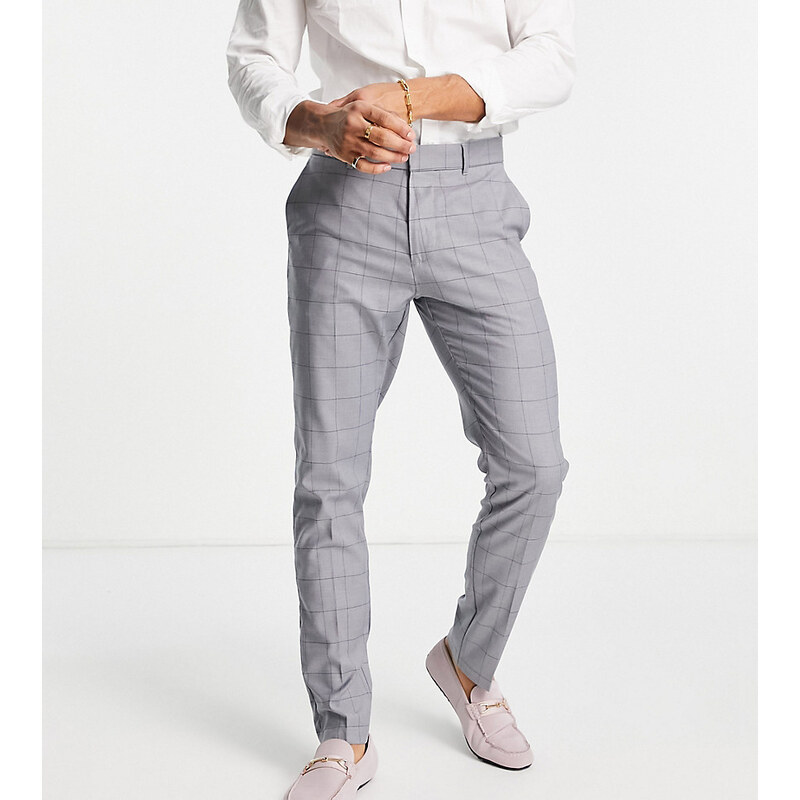 Esclusiva New Look - Pantaloni da abito skinny grigio medio