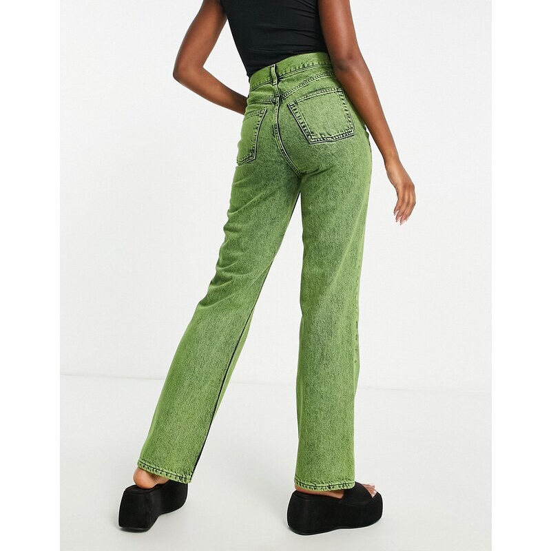 Topshop - Kort - Jeans dritti color lime frizzante-Verde