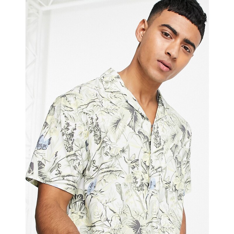 Zeitlos Camicia Da Notte Da Donna, A Maniche Corte, Con Stampa A Rondine Con Bottoni Tasca Sul Petto Sabbia 6x Large 103290784