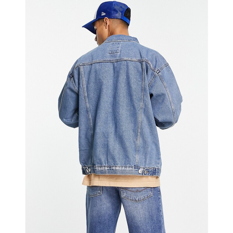 New Look - Giacca di jeans oversize azzurra-Blu