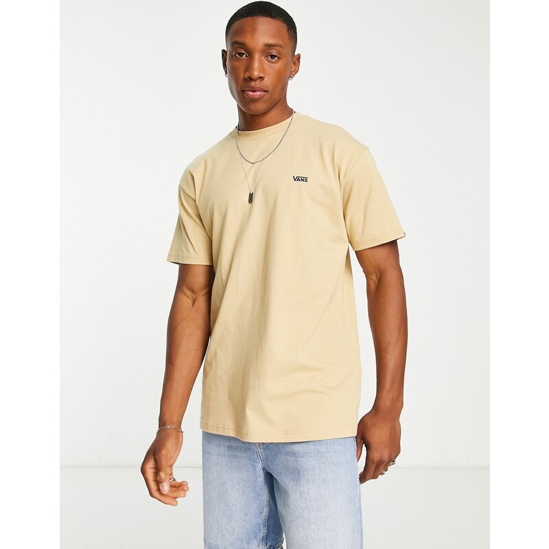 Vans - T-shirt beige con logo a sinistra sul petto-Neutro