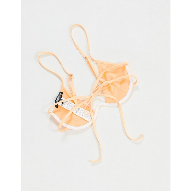 Missguided - Top bikini con ferretto pesca-Rosa