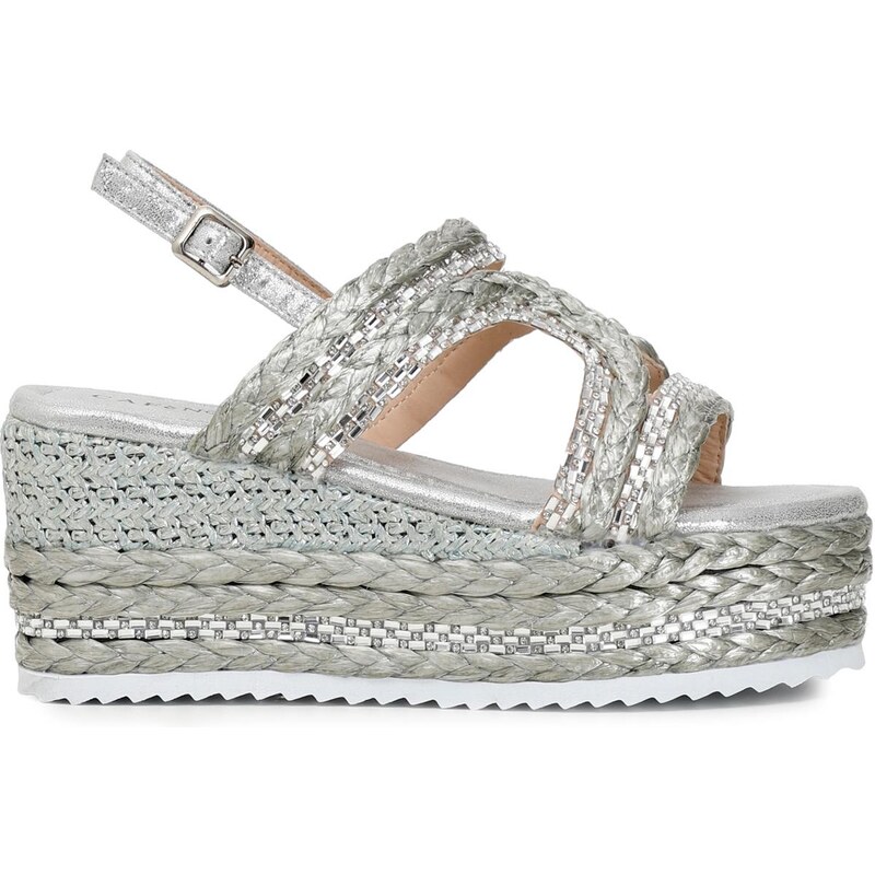 Sandalo basso verdino lime con strass | 36 | - Le Solferine