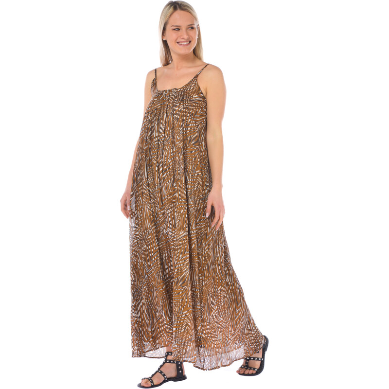 Abito lungo da donna Twinset in lurex a plisse' - 232TT3270