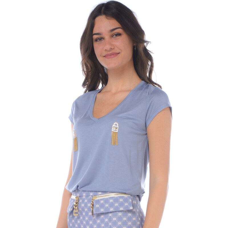 High-end New 10% Seta E Cotone Mercerizzato T-shirt Da Donna Luxury Tee Manica Corta Sensazione Di Seta Abbigliamento Estivo 2024 Top V/o-collo
