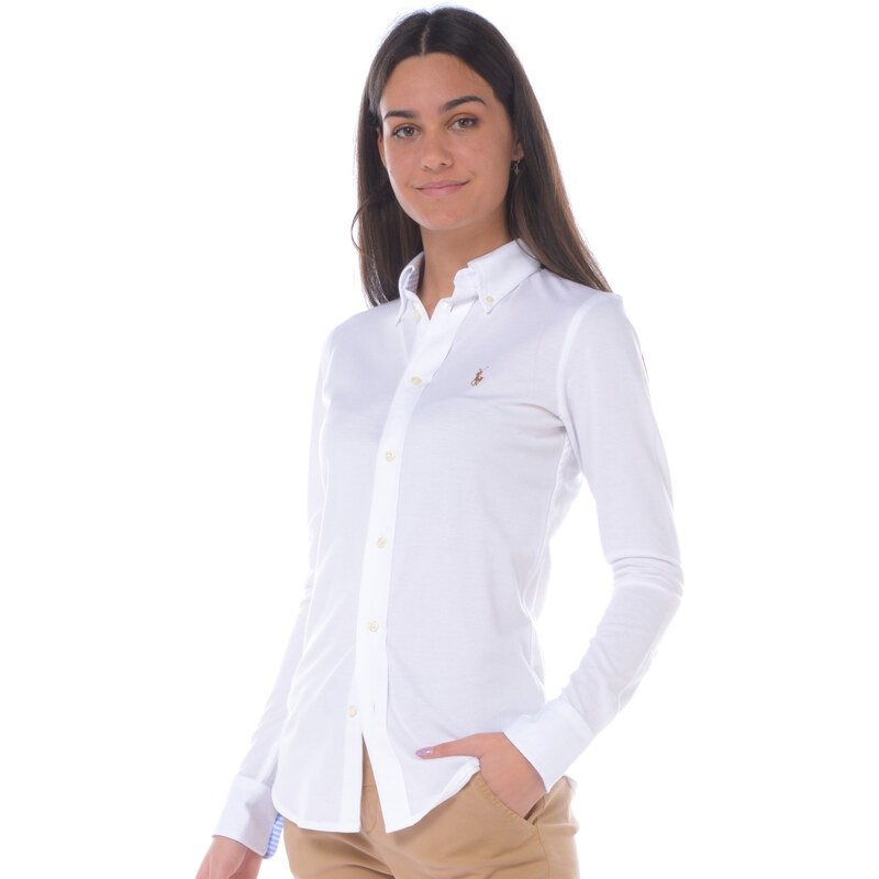 camicia da donna Ralph Lauren in piquet con logo Stileo
