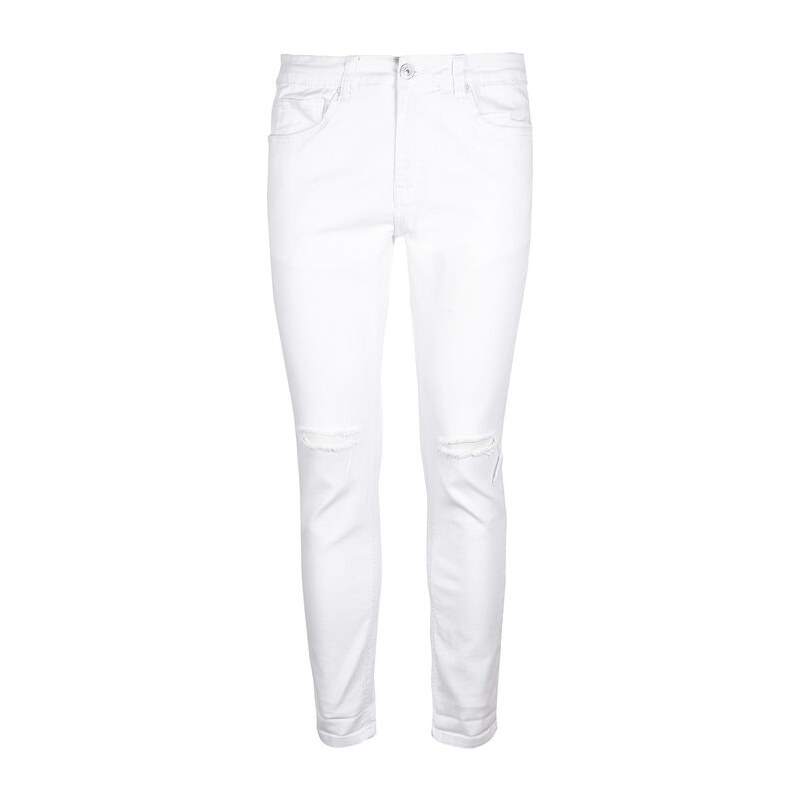 Max Tre Jeans Slim Fit Uomo Con Strappi Bianco Taglia 42