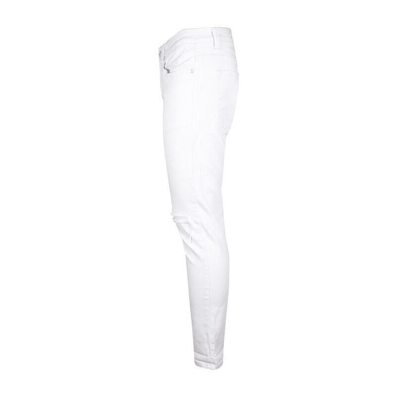 Max Tre Jeans Slim Fit Uomo Con Strappi Bianco Taglia 42