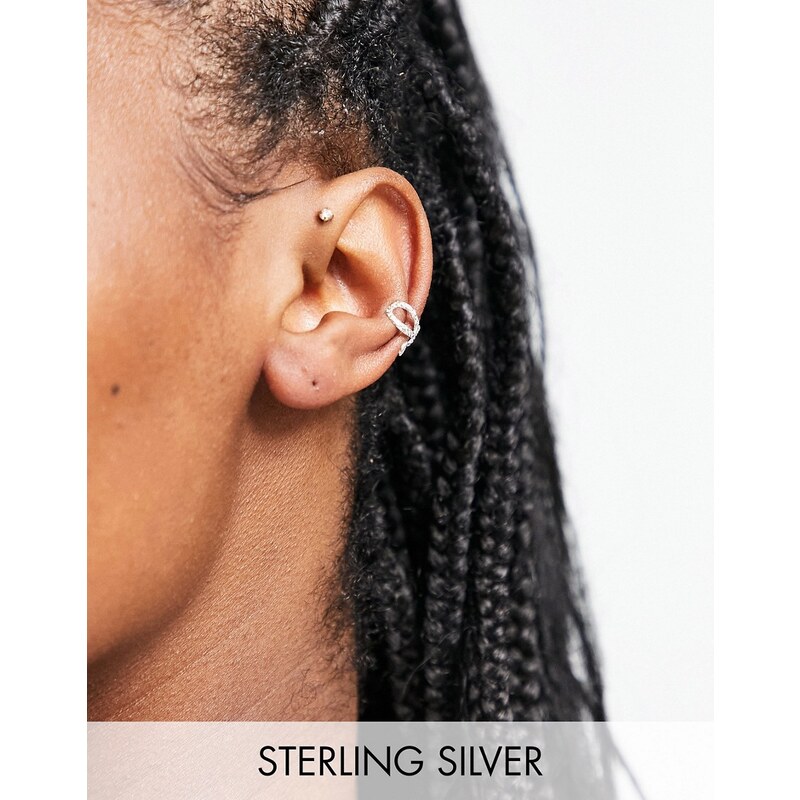 Kingsley Ryan - Orecchino ear cuff a serpente in argento sterling