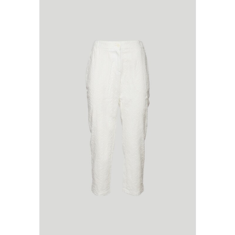 OttodAme OTTOD'AME Pantalone Bianco Cotone e Ricami