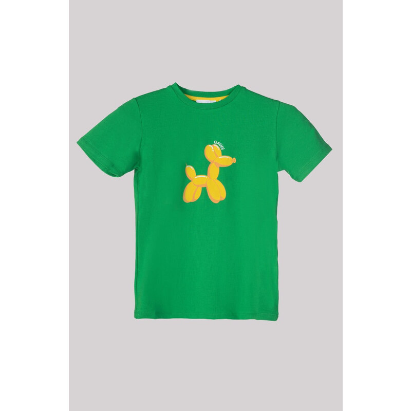 GAUDI' KIDS T-Shirt Stampa Cagnolino Verde
